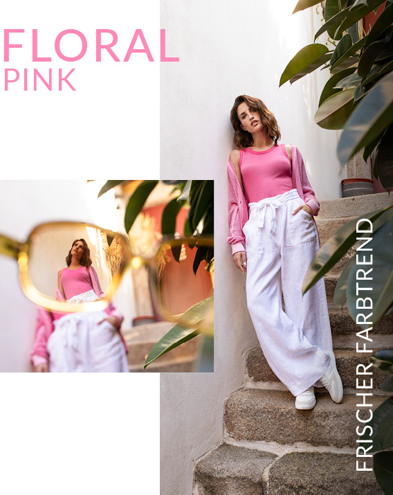 Damen Floral Pink