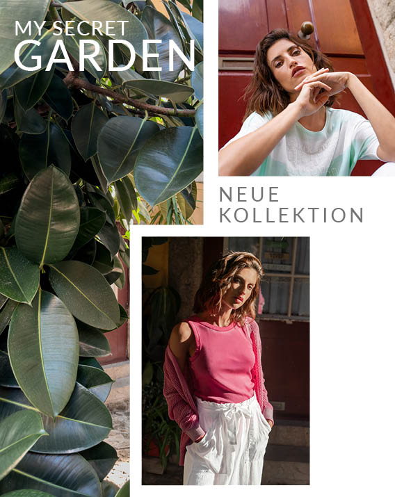 Model mit pinken Oberteil und Hände in den Taschen